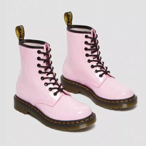 NEW Dr. Martens 1460 Womens 11 Pale Pink Patent Lamper Lace Combat Boots Shoes